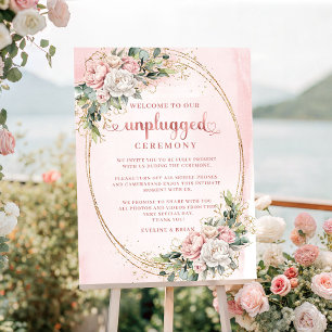 Bohemian Blush Rosa Florales Unplugged Zeremonie S Poster
