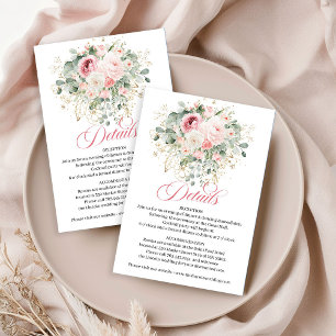 Bohemian Blush Rosen Grüne Hochzeitskarte Begleitkarte