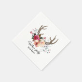 Bohemian, Boho, Antler, mit Blume Servietten (Ecke)