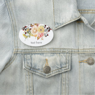 bohemian, boho blumenklassisch Name Tag Namensschild