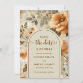 Bohemian Boho Earthy Ivory Sage Floral Save Date Einladung (Vorderseite)