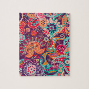 Bohemian Boho MOD Hippie Chic Blumenmuster Puzzle