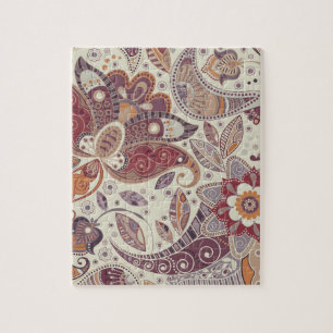 Bohemian Boho MOD Hippie Chic Blumenmuster Puzzle