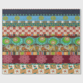 Bohemian Boho MOD Hippie Chic Muster Geschenkpapier (Flach)