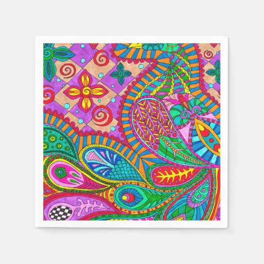 Bohemian Boho MOD Muster Serviette (Vorderseite)