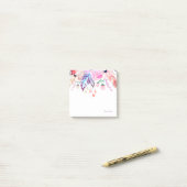 bohemian, boho, rosa, blumenreich, feather, trendy post-it klebezettel (Auf Schreibtisch)