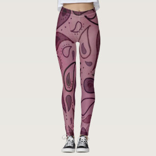 BOHEMIAN BOHO ROSA PAISLEY YOGAHOSE LEGGINGS