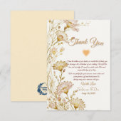 Bohemian, botanical style  dankeskarte (Vorne/Hinten)