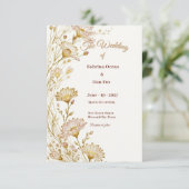 Bohemian, botanical style Invitation Einladung (Stehend Vorderseite)
