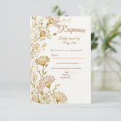 Bohemian, botanical style Response  RSVP Karte (Stehend Vorderseite)