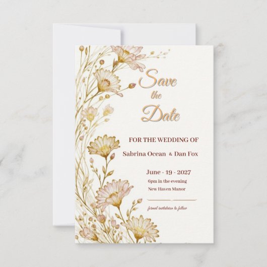 Bohemian, botanical style Save The Date (Vorderseite)
