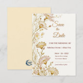 Bohemian, botanical style Save The Date (Vorne/Hinten)
