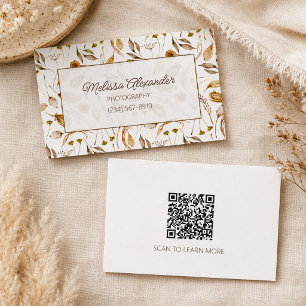 Bohemian Botanisch mit QR-Code Visitenkarte