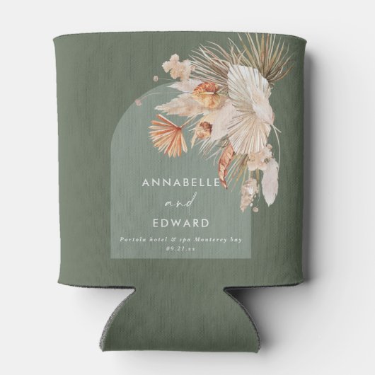 Bohemian botanisches Pampas-Gras modern Dosenkühler (Rückseite)