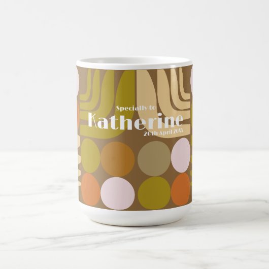 Bohemian Braun Grün Orange Kaffeetasse (Mittel)