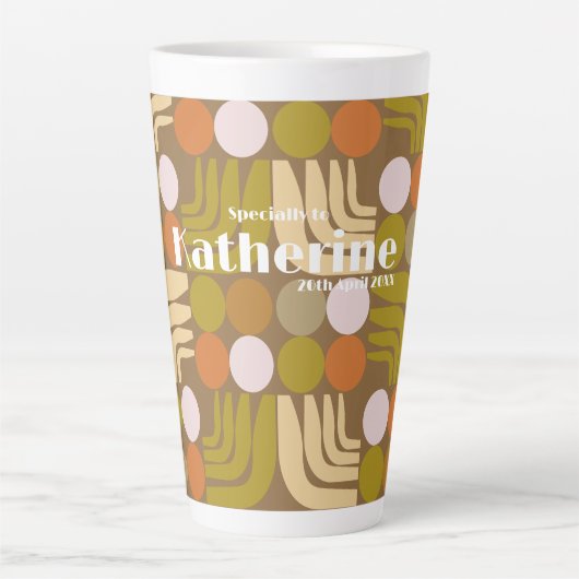 Bohemian Braun Grün Orange Milchtasse (Vorderseite)