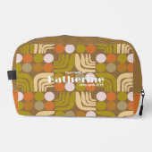 Bohemian Braun Grün Orange Waschbeutel (Vorderseite)