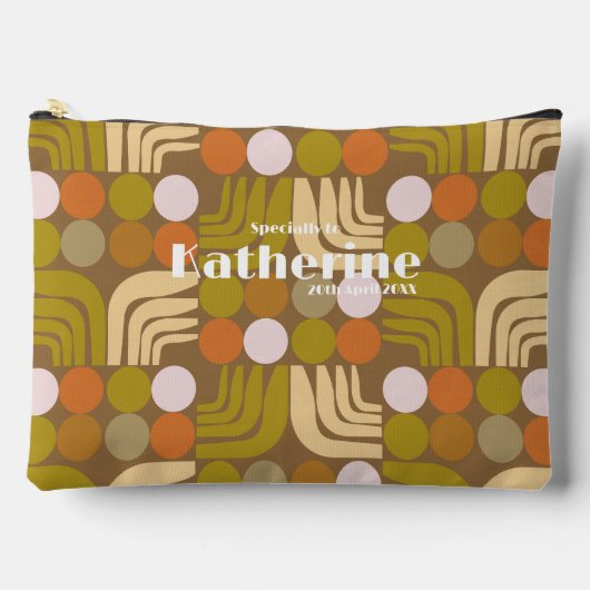 Bohemian Braun Grün Orange Zubehörtasche (Vorderseite)