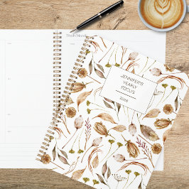 Bohemian Braun & Weiß Floral Planer