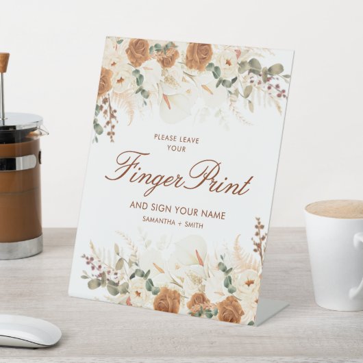 Bohemian Calla Lilies Fingerprint Guest Sockelschild (In SItu)