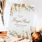 Bohemian Calla Lilies Fingerprint Guest Sockelschild