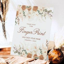 Bohemian Calla Lilies Fingerprint Guest Sockelschild