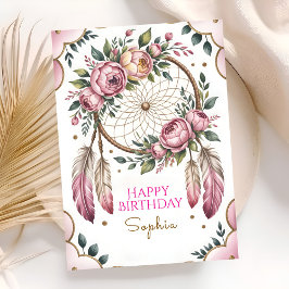 Bohemian Chic Birthday Wishes Karte