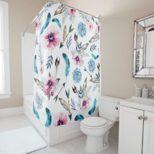 Bohemian Chic Floral Boho Mädchen Duschvorhang