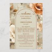 Bohemian Chic Terra Cotta Beige Sage Wedding Day Programm (Vorderseite)