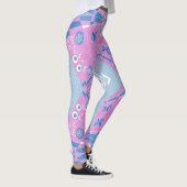Bohemian Chintz Illustration Pink Blue White 2 Leggings (Rechts)