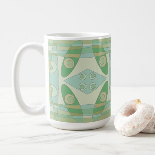 Bohemian Chintz New Green Olive Kaffeetasse (Mit Donut)