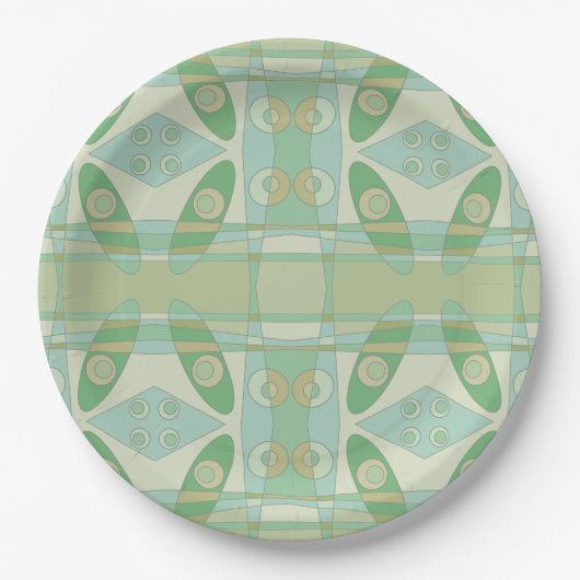 Bohemian Chintz New Green Olive Pappteller (Vorderseite)
