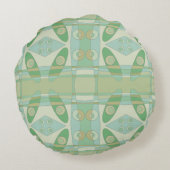 Bohemian Chintz New Green Olive Rundes Kissen (Rückseite)
