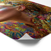 Bohemian Cosmic Goddess Art Print| Magic Woman  Poster (Ecke)