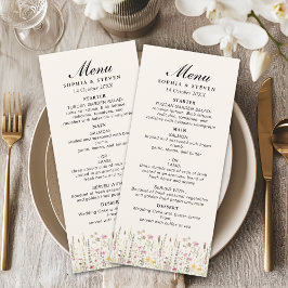 Bohemian Cream Floral Wedding  Programm