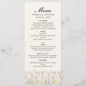 Bohemian Cream Floral Wedding Programm (Vorderseite)