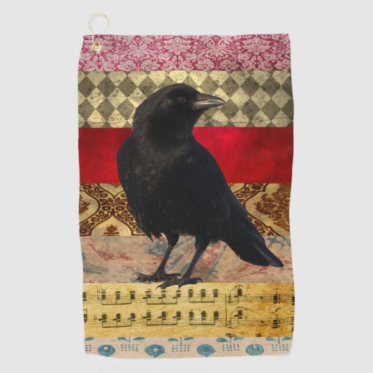 Bohemian Crow Golf Towel Golfhandtuch (Vorderseite)