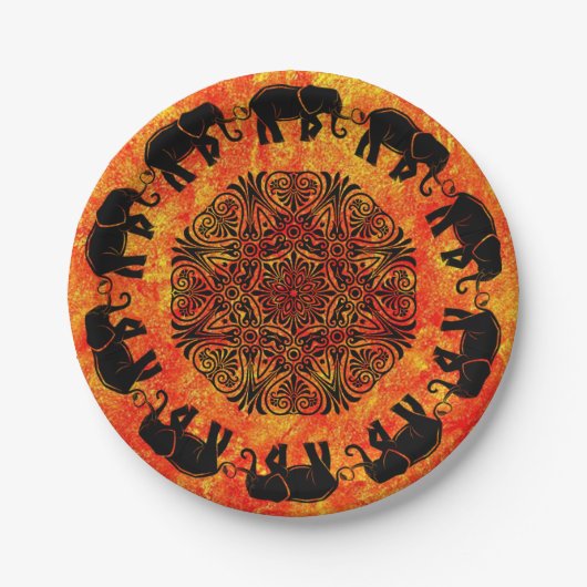 Bohemian Design Papierparty Teller (Vorderseite)