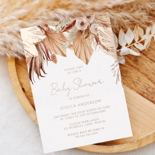 Bohemian Dream Floral Baby Shower Roségold Folieneinladung