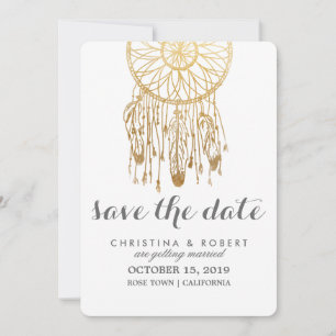 Bohemian Dreamcatcher Falsche Goldfolie Save The D Date