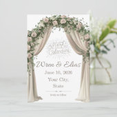 Bohemian Elegance Save the Date Card Einladung (Stehend Vorderseite)