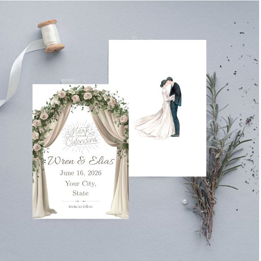 Bohemian Elegance Save the Date Card Einladung