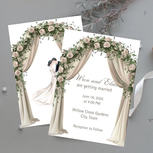 Bohemian Elegance Wedding Invitation  Einladung