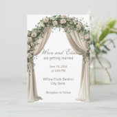 Bohemian Elegance Wedding Invitation  Einladung (Stehend Vorderseite)