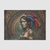 Bohemian Feather Göttin Decoupage Seidenpapier (Vorderseite)