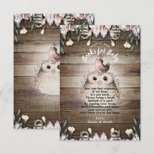 Bohemian Federn Freunde Eule & Vogel Buchanfrage Einladung