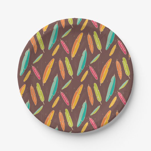 Bohemian Federn Papier Teller (Vorderseite)