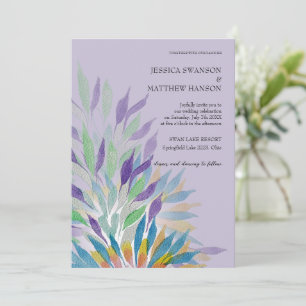 Bohemian Flieder Aquarell Florale Hochzeit Einladung