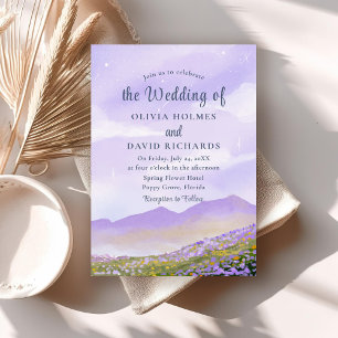 Bohemian Flieder Nacht Landschaft Hochzeit Einladung