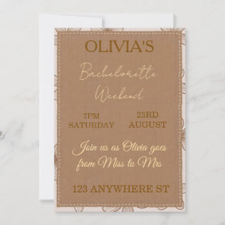 Bohemian Floral Bachelorette Party Invitation Einladung